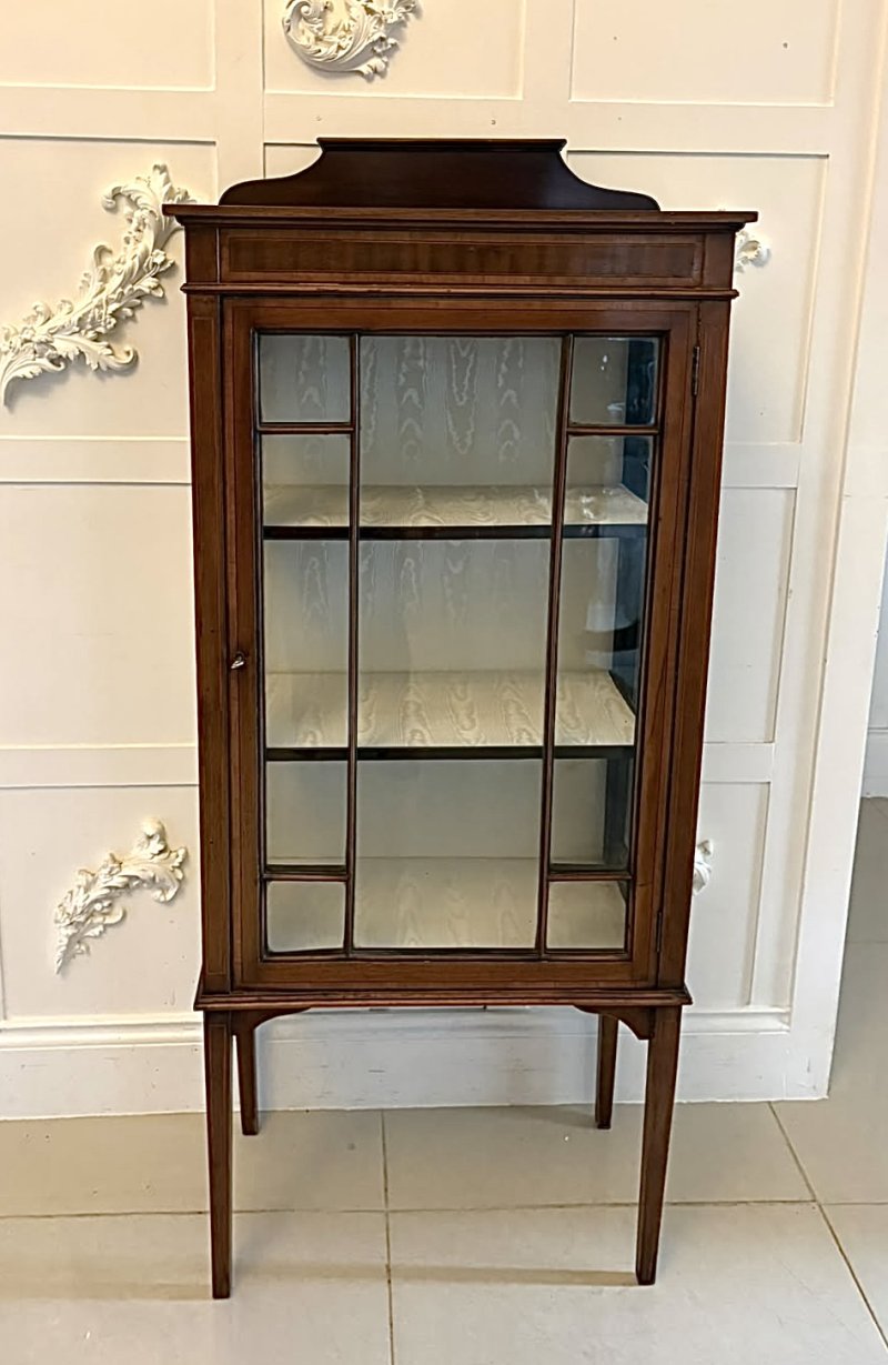 Antique Edwardian Mahogany Glazed Display Cabinet - Image 5