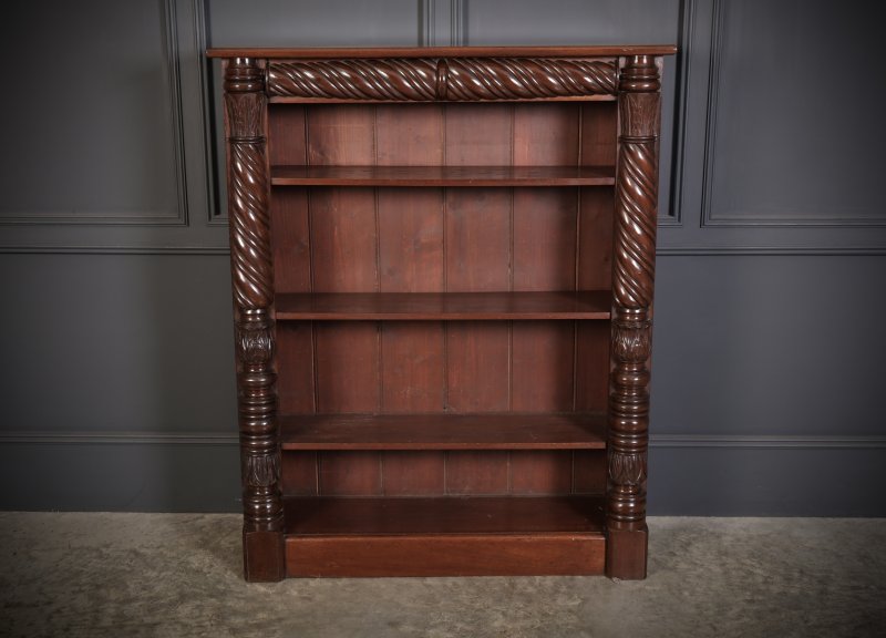 William IV Mahogany Open Bookcase