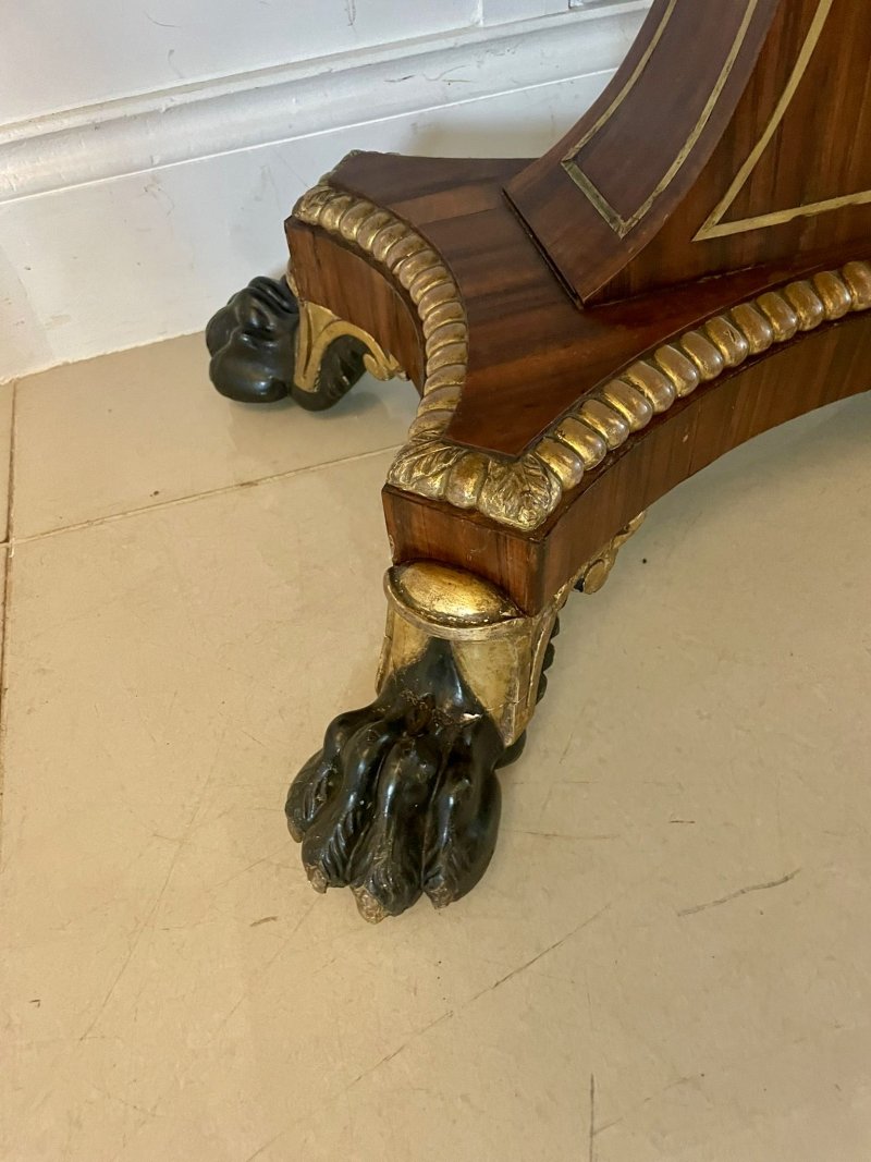Magnificent Quality Antique George III Rosewood Brass Inlaid Card/Console Table by George Bullock - Image 18