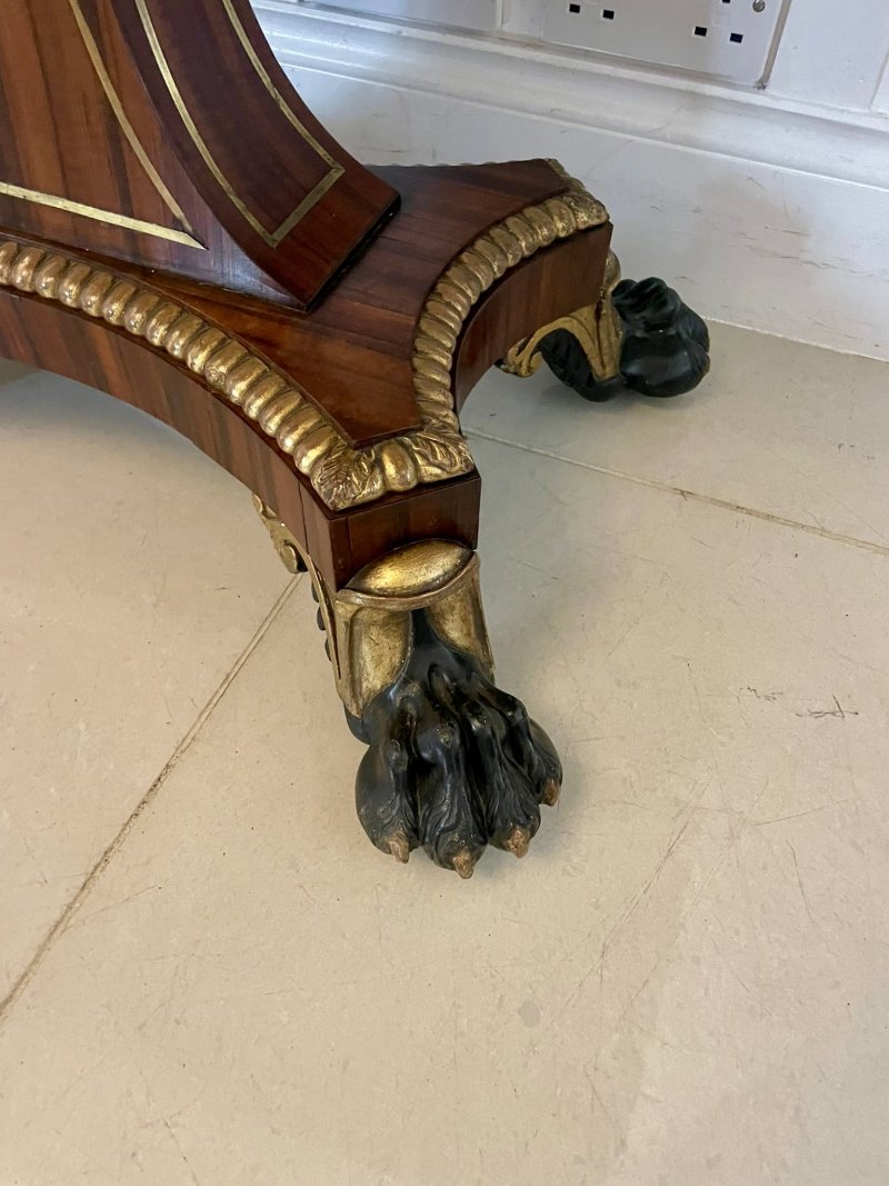 Magnificent Quality Antique George III Rosewood Brass Inlaid Card/Console Table by George Bullock - Image 17
