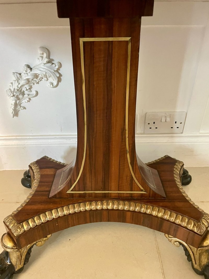 Magnificent Quality Antique George III Rosewood Brass Inlaid Card/Console Table by George Bullock - Image 15