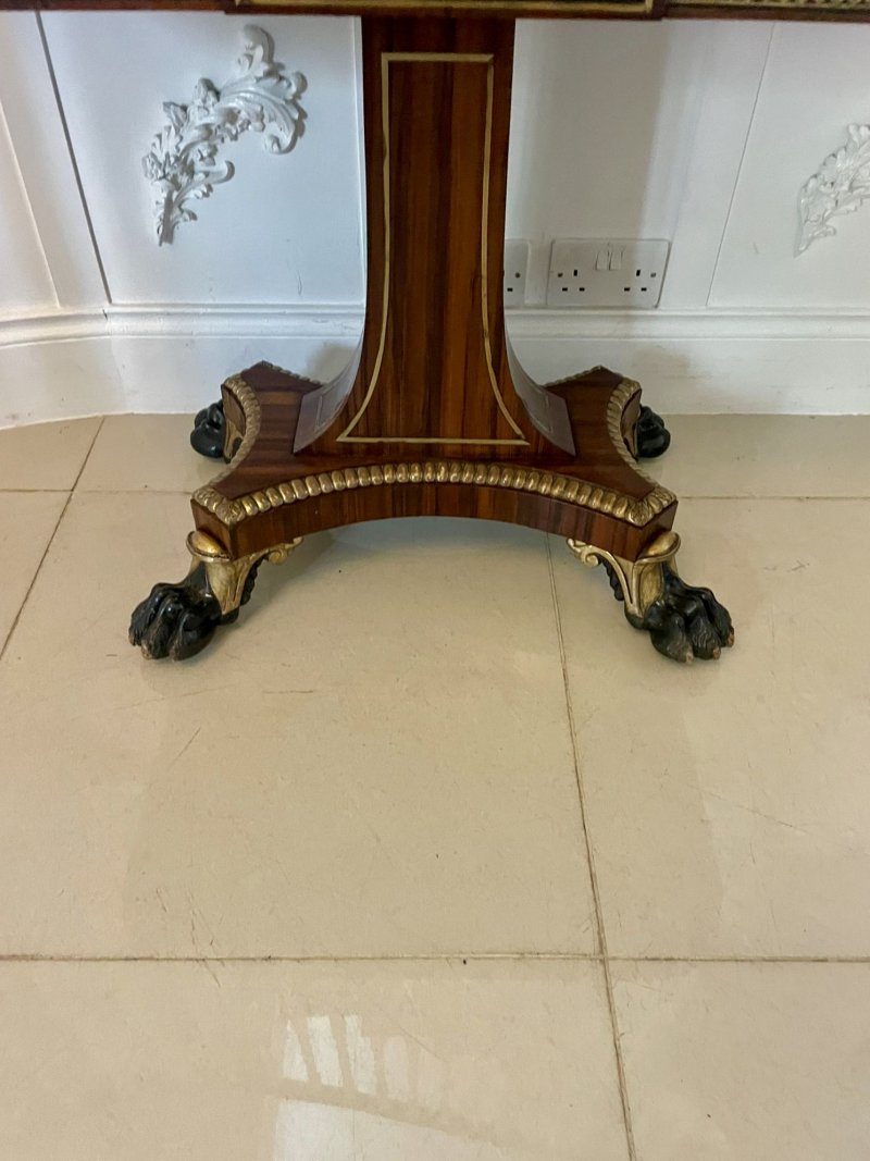 Magnificent Quality Antique George III Rosewood Brass Inlaid Card/Console Table by George Bullock - Image 16