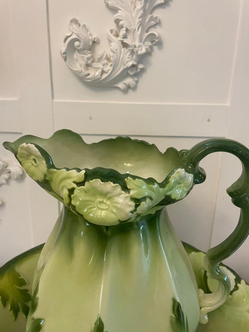 Antique Art Nouveau Quality Jug and Bowl Set - Image 10