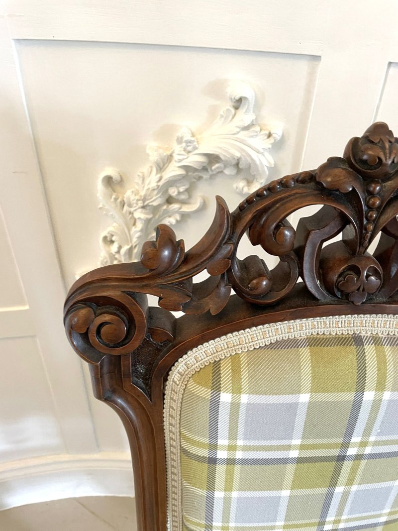 Fine Antique Victorian Carved Walnut Ladies Chair - Image 10