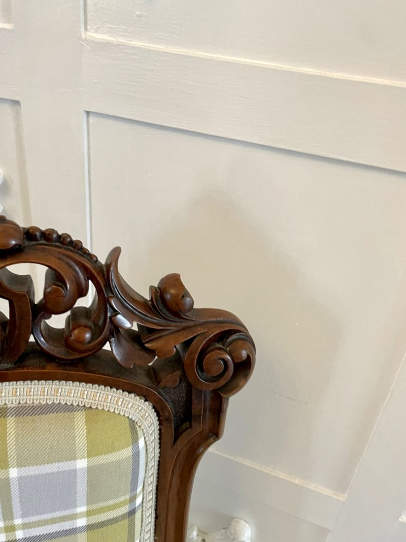 Fine Antique Victorian Carved Walnut Ladies Chair - Image 12