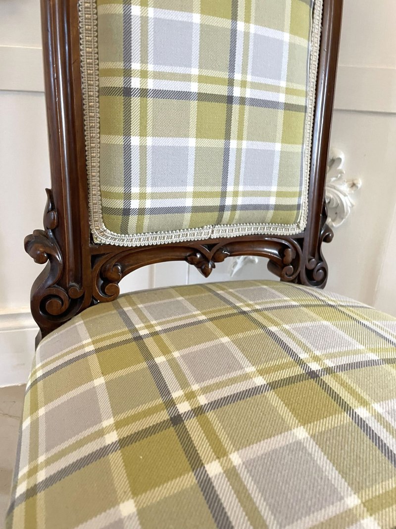 Fine Antique Victorian Carved Walnut Ladies Chair - Image 5