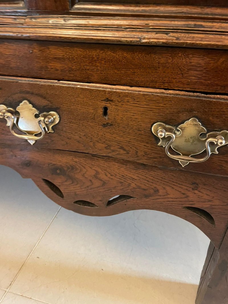 Large 18th Century Antique Quality Oak Coffer on Stand - Image 8
