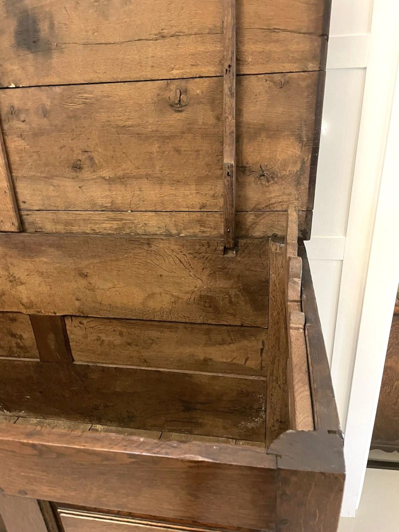Large 18th Century Antique Quality Oak Coffer on Stand - Image 17