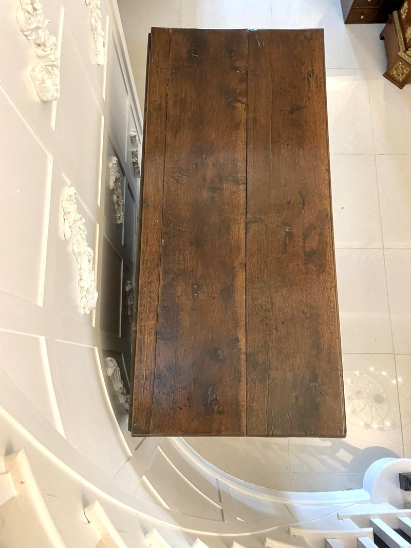 Large 18th Century Antique Quality Oak Coffer on Stand - Image 12
