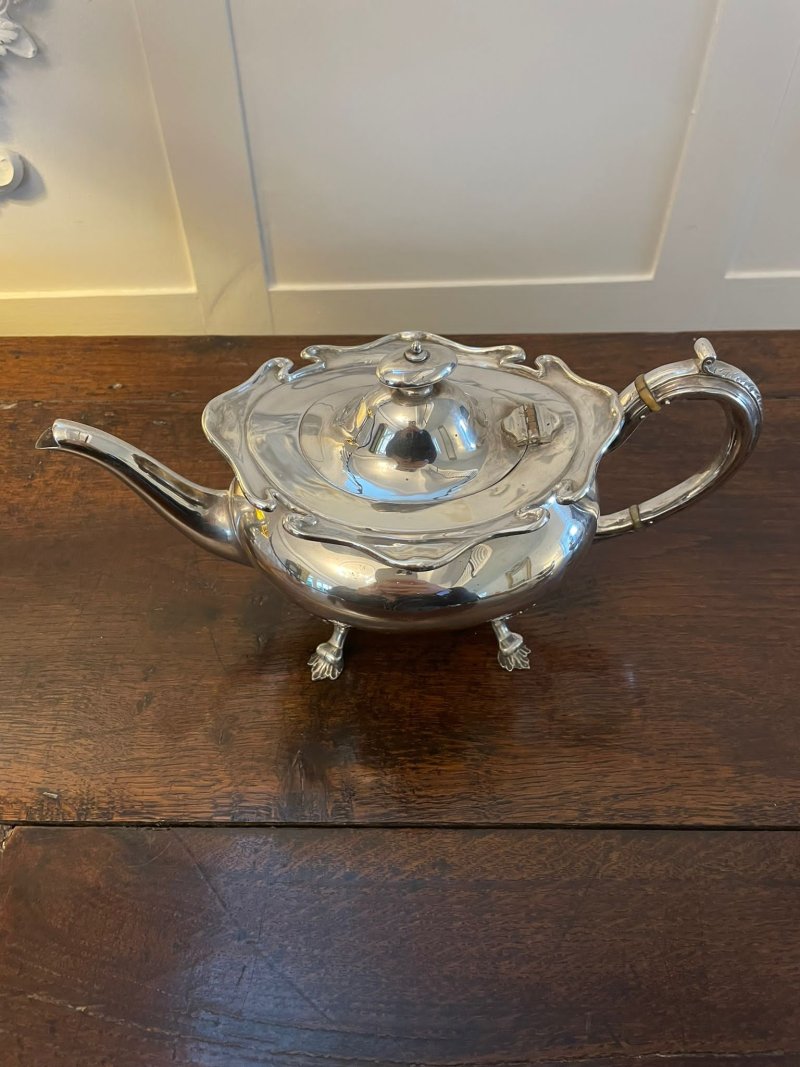 Antique Edwardian Quality Silver Plated 4 Piece Tea Set - Image 3