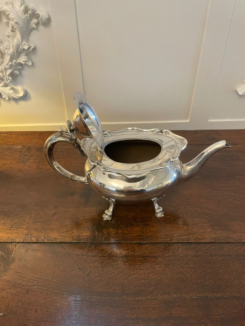 Antique Edwardian Quality Silver Plated 4 Piece Tea Set - Image 14