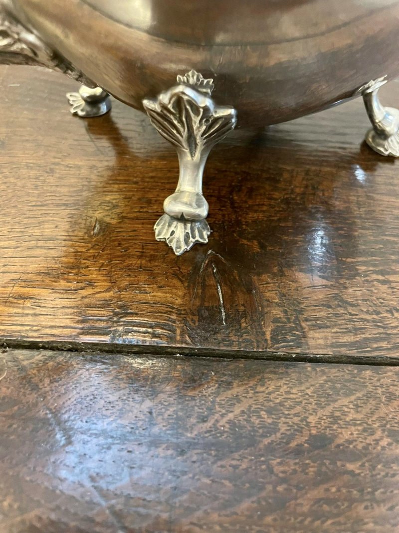 Antique Edwardian Quality Silver Plated 4 Piece Tea Set - Image 17