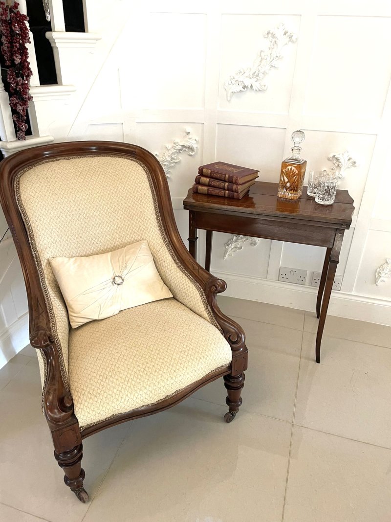 Antique Edwardian Quality Mahogany Hand Painted Card/Side Table - Image 4