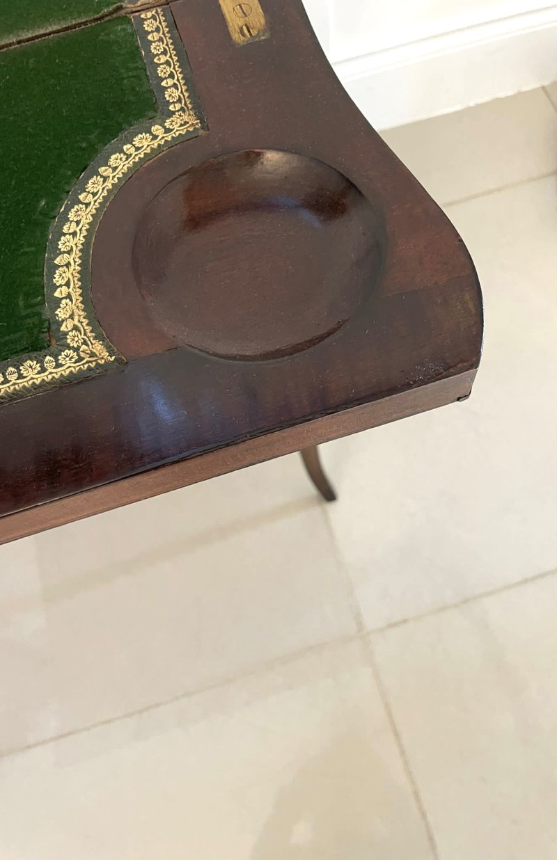 Antique Edwardian Quality Mahogany Hand Painted Card/Side Table - Image 9