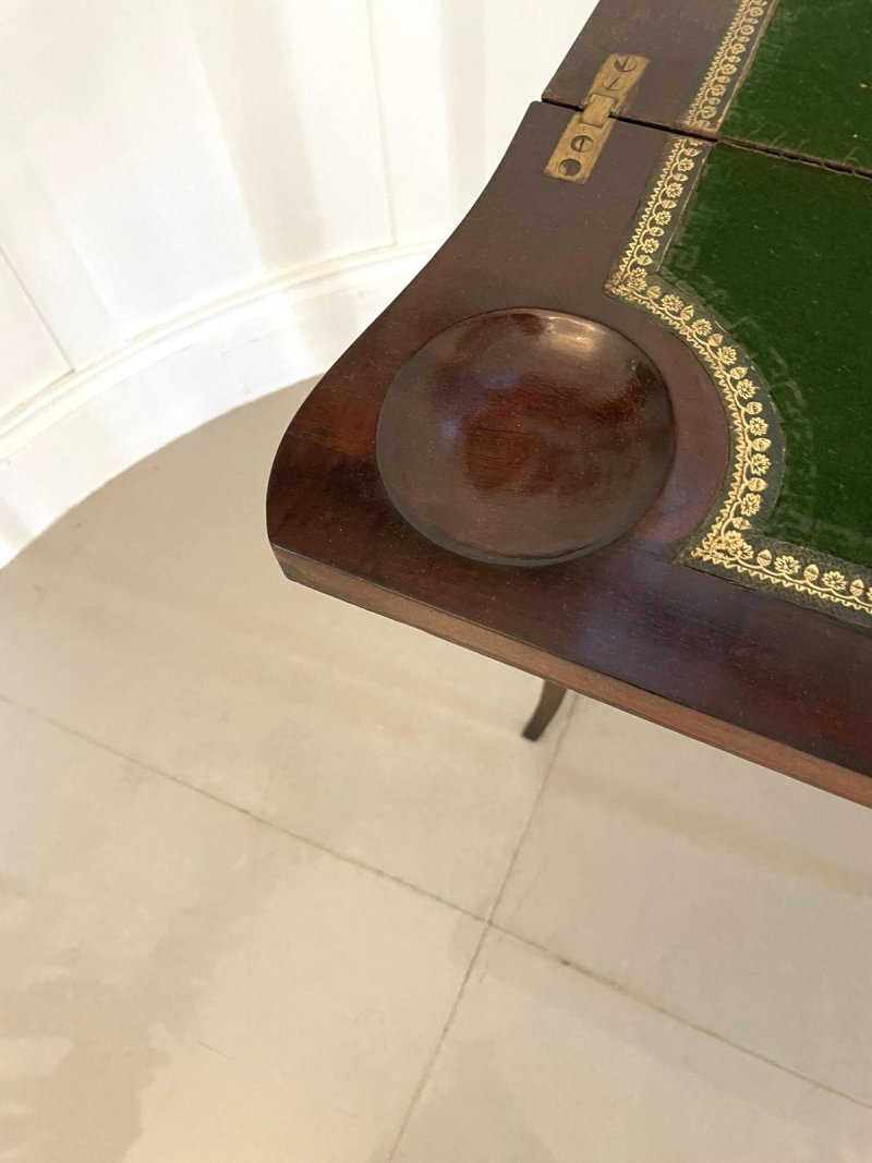 Antique Edwardian Quality Mahogany Hand Painted Card/Side Table - Image 8