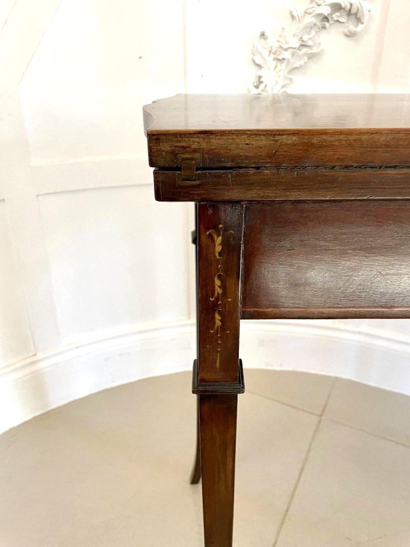 Antique Edwardian Quality Mahogany Hand Painted Card/Side Table - Image 14