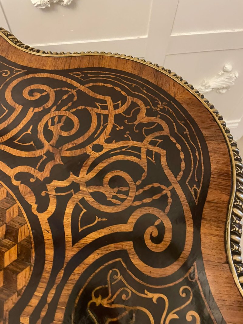Outstanding Quality Antique Victorian French Freestanding Marquetry and Parquetry Centre Table - Image 7