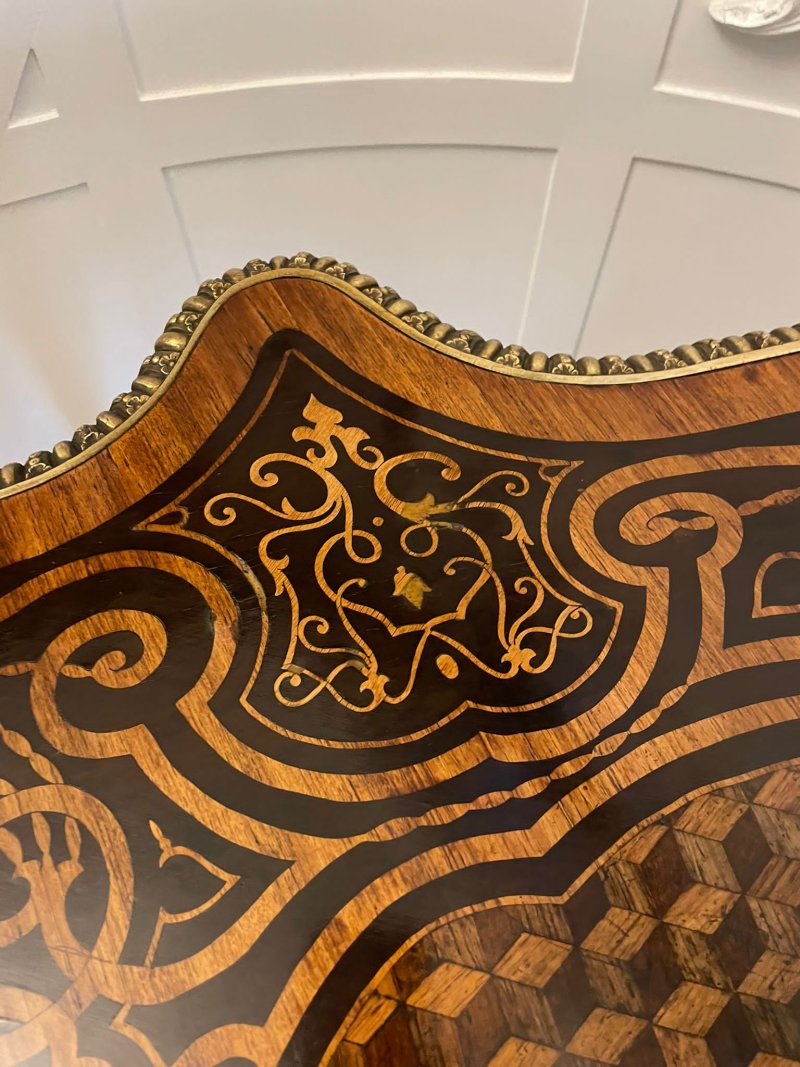 Outstanding Quality Antique Victorian French Freestanding Marquetry and Parquetry Centre Table - Image 10