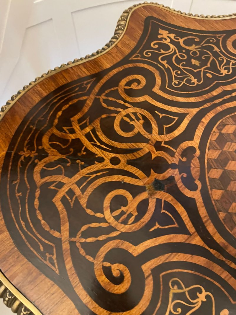 Outstanding Quality Antique Victorian French Freestanding Marquetry and Parquetry Centre Table - Image 11