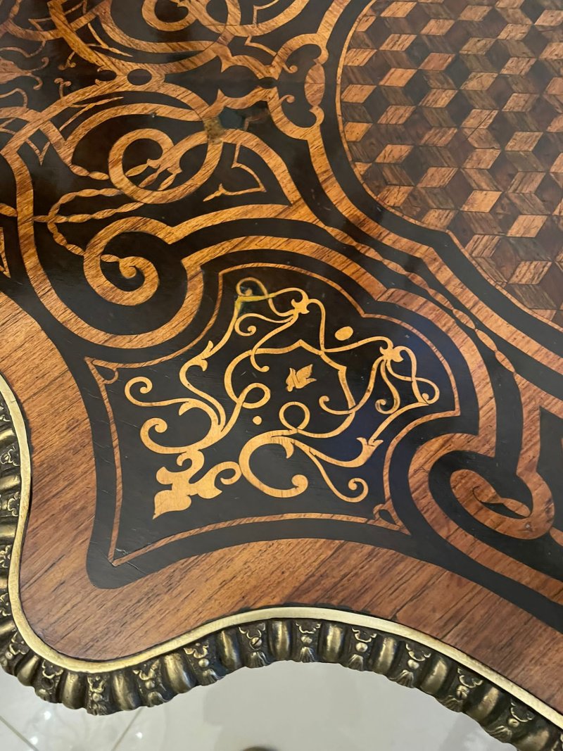 Outstanding Quality Antique Victorian French Freestanding Marquetry and Parquetry Centre Table - Image 13