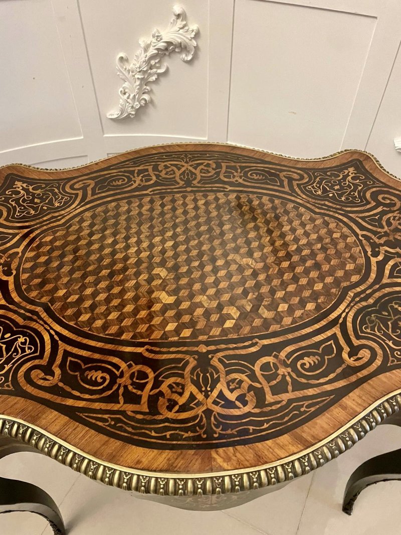 Outstanding Quality Antique Victorian French Freestanding Marquetry and Parquetry Centre Table - Image 19