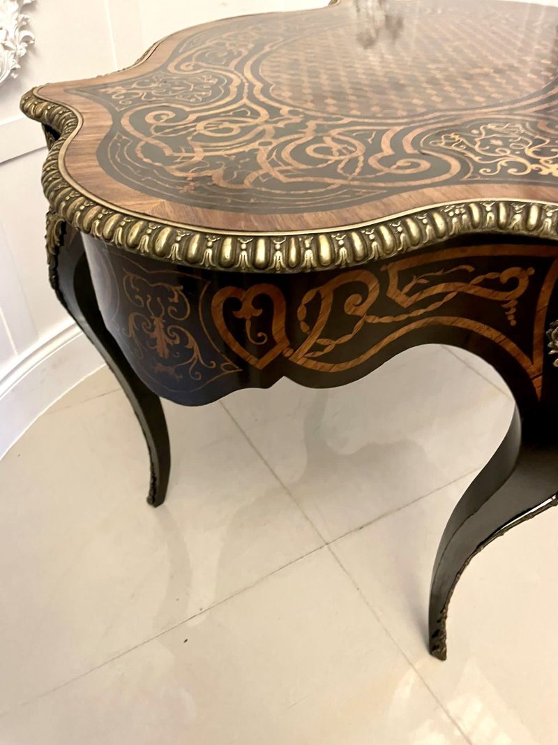 Outstanding Quality Antique Victorian French Freestanding Marquetry and Parquetry Centre Table - Image 14
