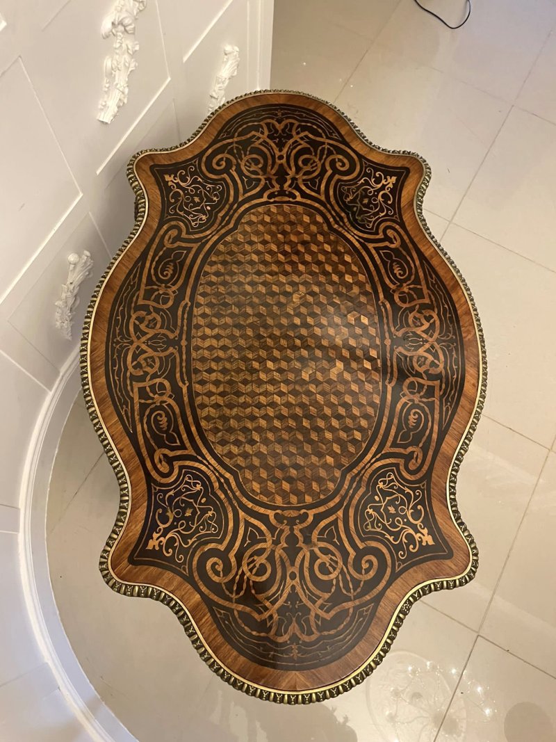 Outstanding Quality Antique Victorian French Freestanding Marquetry and Parquetry Centre Table - Image 18