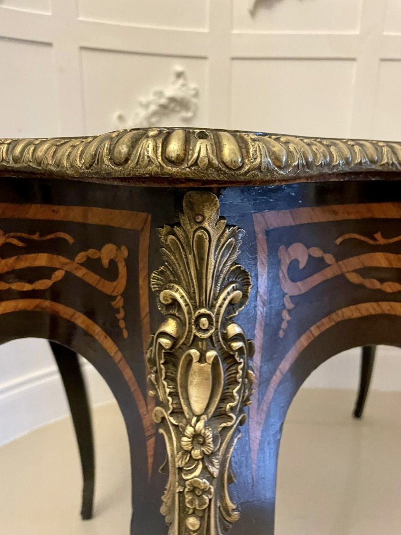 Outstanding Quality Antique Victorian French Freestanding Marquetry and Parquetry Centre Table - Image 16