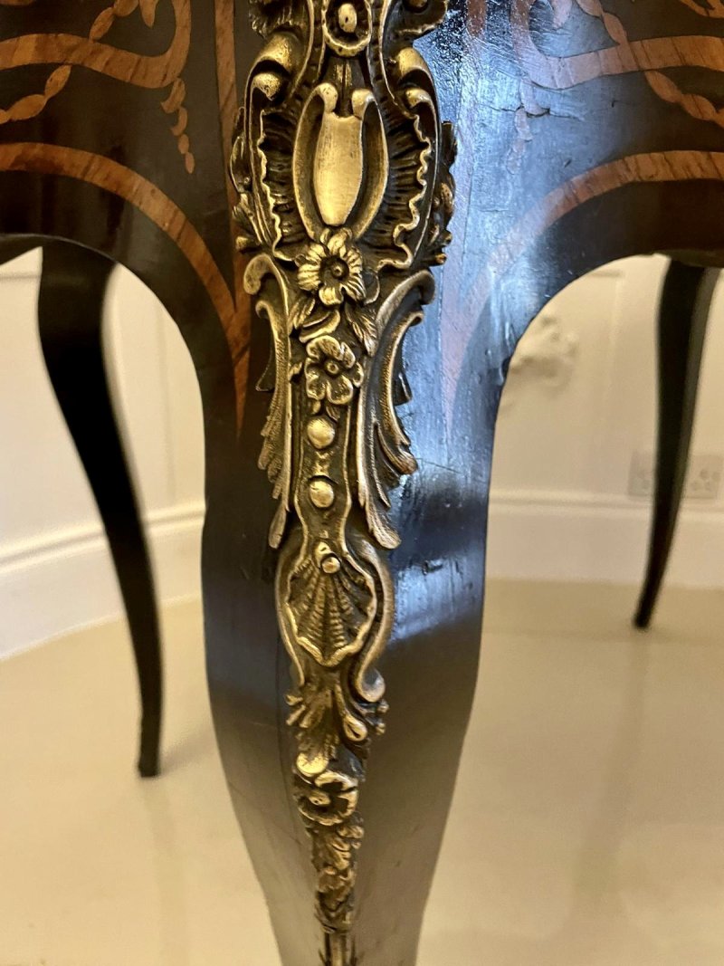 Outstanding Quality Antique Victorian French Freestanding Marquetry and Parquetry Centre Table - Image 17