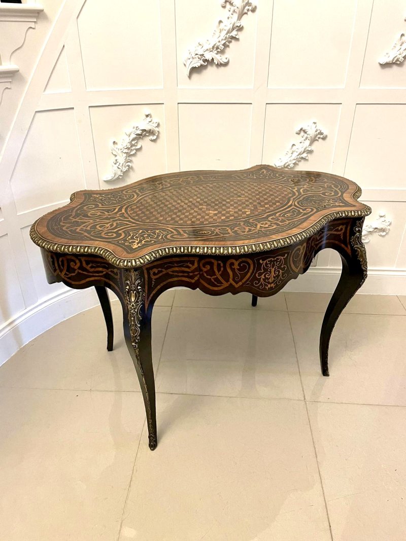 Outstanding Quality Antique Victorian French Freestanding Marquetry and Parquetry Centre Table
