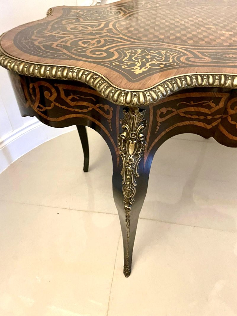 Outstanding Quality Antique Victorian French Freestanding Marquetry and Parquetry Centre Table - Image 15