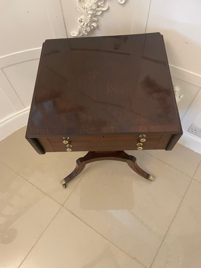 Superb Quality Antique Regency Freestanding Mahogany Sewing/Side Table - Image 13