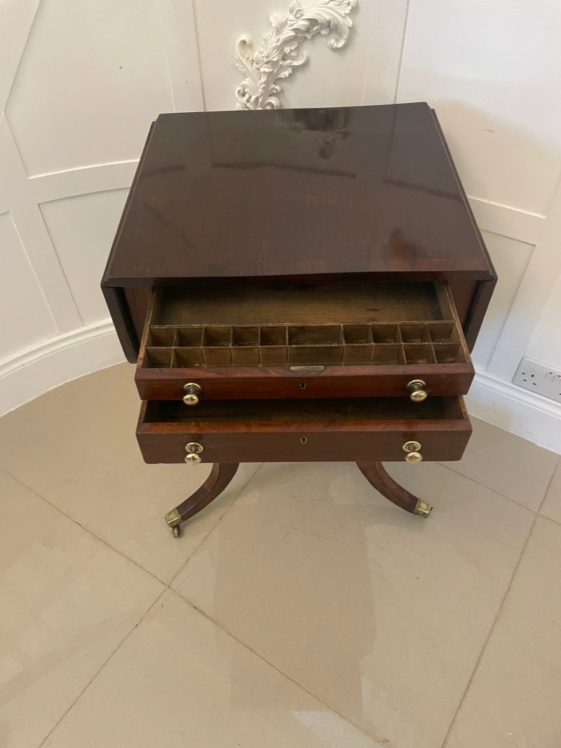 Superb Quality Antique Regency Freestanding Mahogany Sewing/Side Table - Image 3