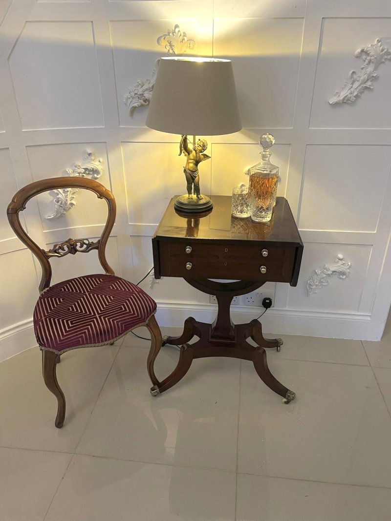 Superb Quality Antique Regency Freestanding Mahogany Sewing/Side Table - Image 2