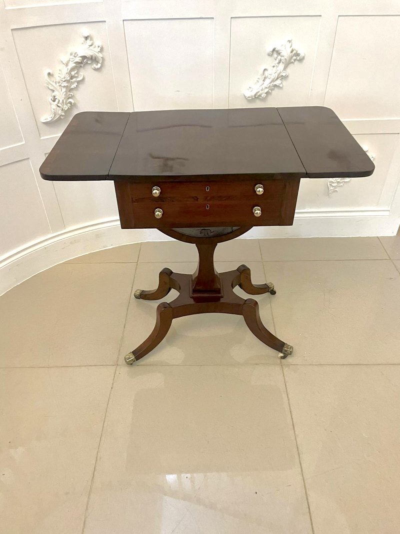 Superb Quality Antique Regency Freestanding Mahogany Sewing/Side Table - Image 4