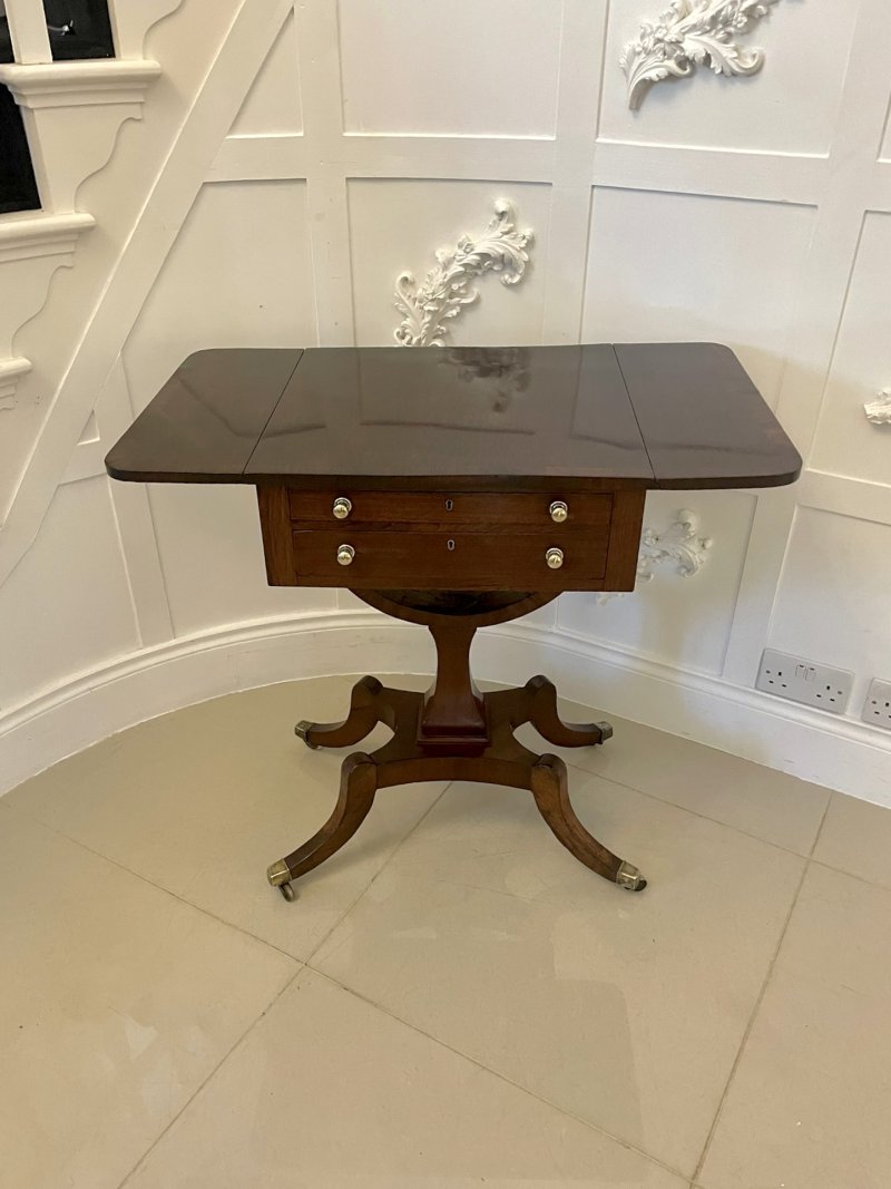 Superb Quality Antique Regency Freestanding Mahogany Sewing/Side Table - Image 9