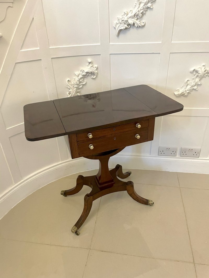 Superb Quality Antique Regency Freestanding Mahogany Sewing/Side Table - Image 7