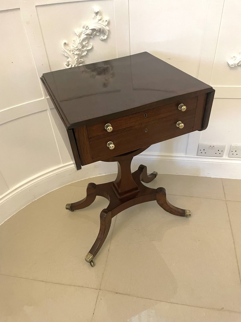 Superb Quality Antique Regency Freestanding Mahogany Sewing/Side Table