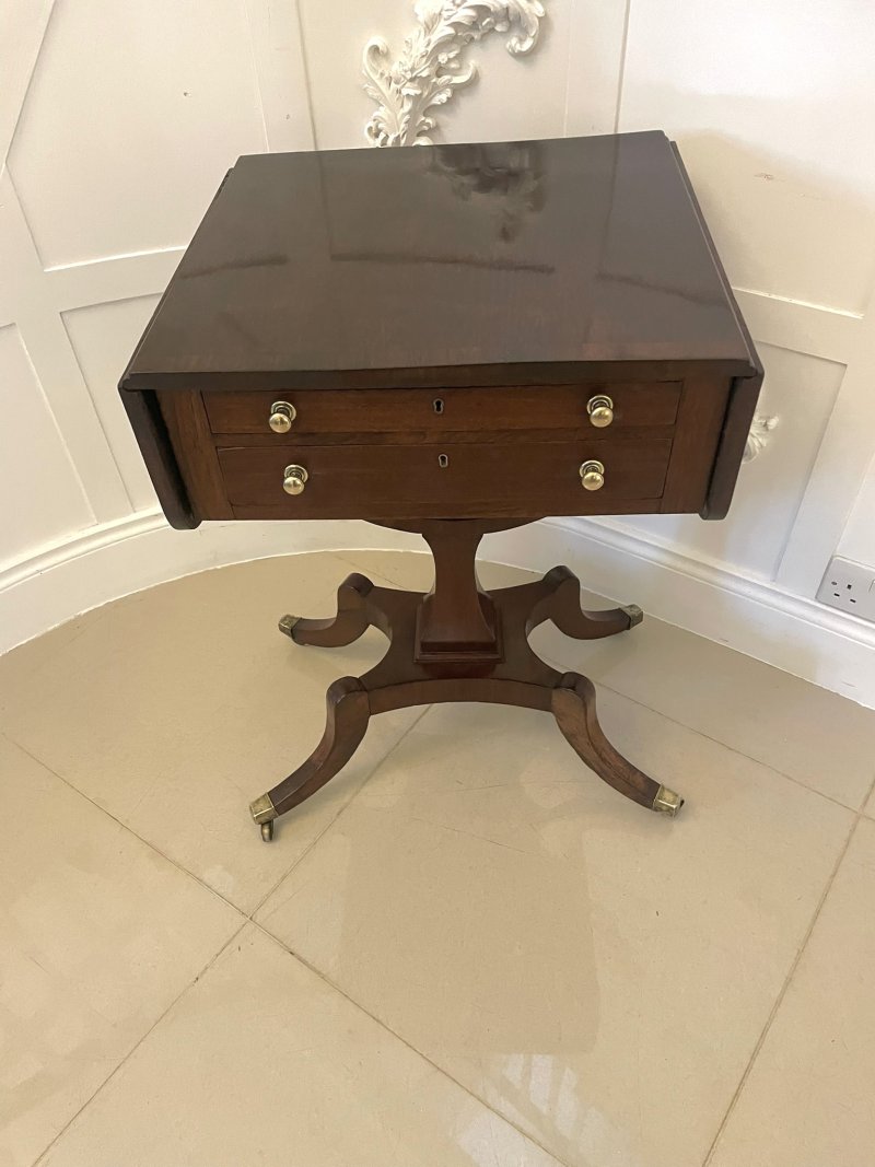 Superb Quality Antique Regency Freestanding Mahogany Sewing/Side Table - Image 6