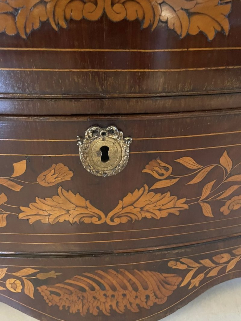 Antique 18th Century Quality Mahogany Floral Marquetry Inlaid Cylinder Bureau - Image 17