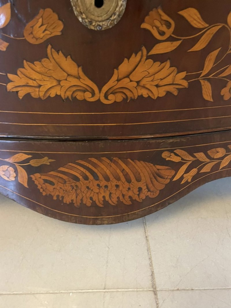 Antique 18th Century Quality Mahogany Floral Marquetry Inlaid Cylinder Bureau - Image 14