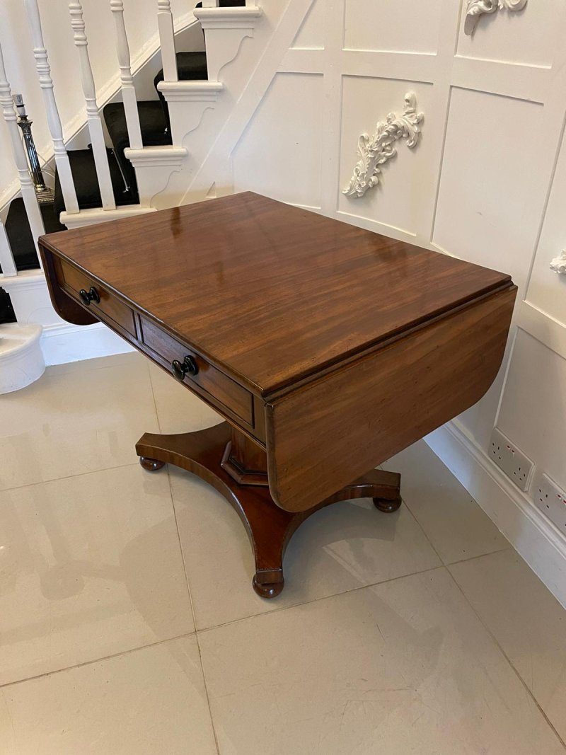 Antique Regency Quality Figured Mahogany Freestanding Sofa Table - Image 6