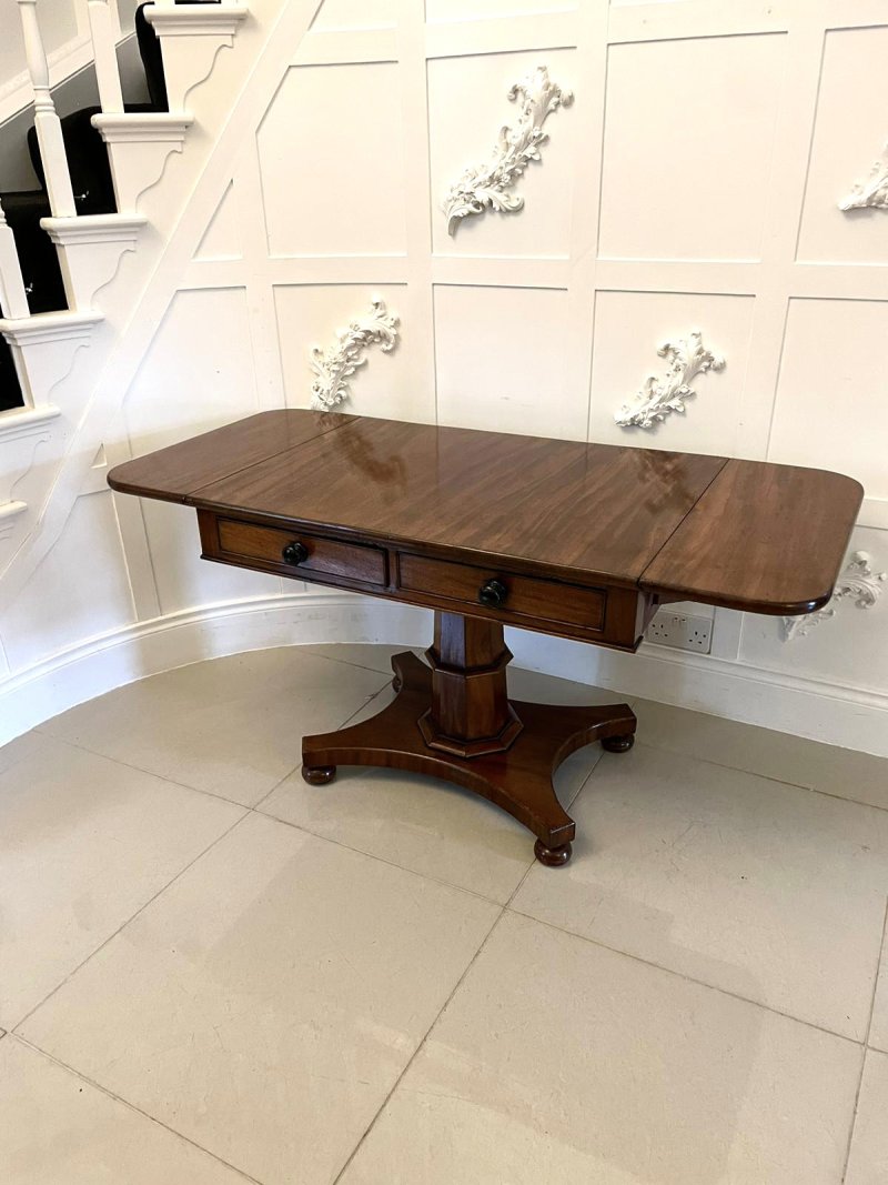 Antique Regency Quality Figured Mahogany Freestanding Sofa Table - Image 4