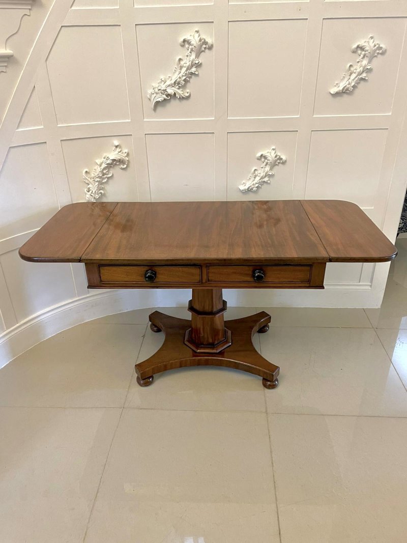 Antique Regency Quality Figured Mahogany Freestanding Sofa Table - Image 5