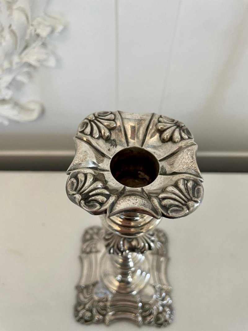 Unusual Pair of Antique George III Quality Sheffield Plated Telescopic Candlesticks - Image 4