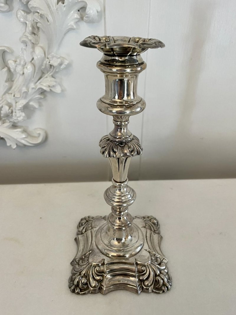 Unusual Pair of Antique George III Quality Sheffield Plated Telescopic Candlesticks - Image 6