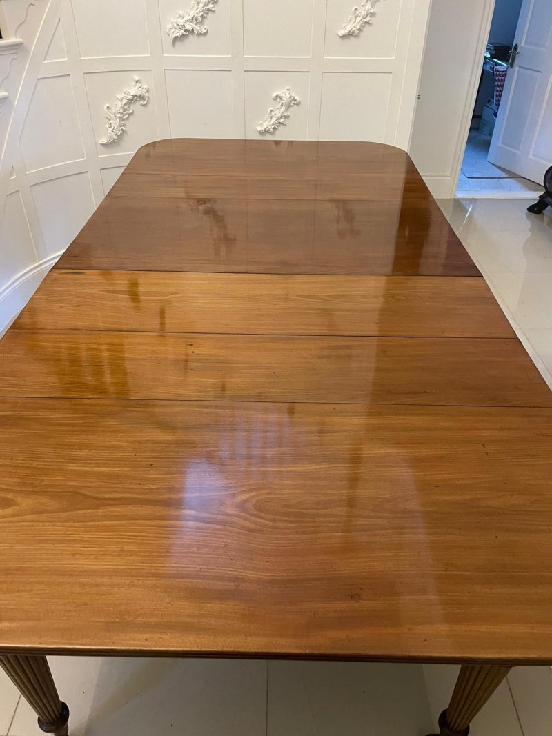 Superb Quality Metamorphic Antique Regency Figured Mahogany Extending Dining Table H 74 x W 122 x D 244.5cm - Image 4