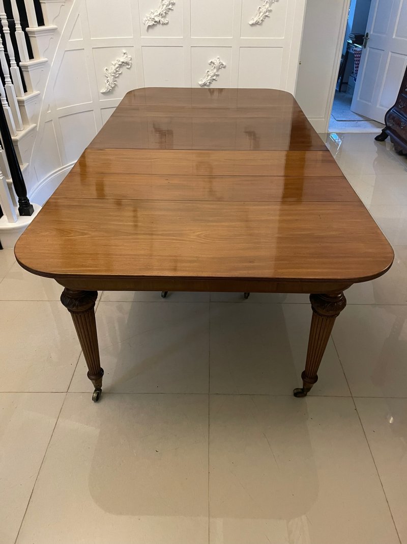 Superb Quality Metamorphic Antique Regency Figured Mahogany Extending Dining Table H 74 x W 122 x D 244.5cm - Image 5