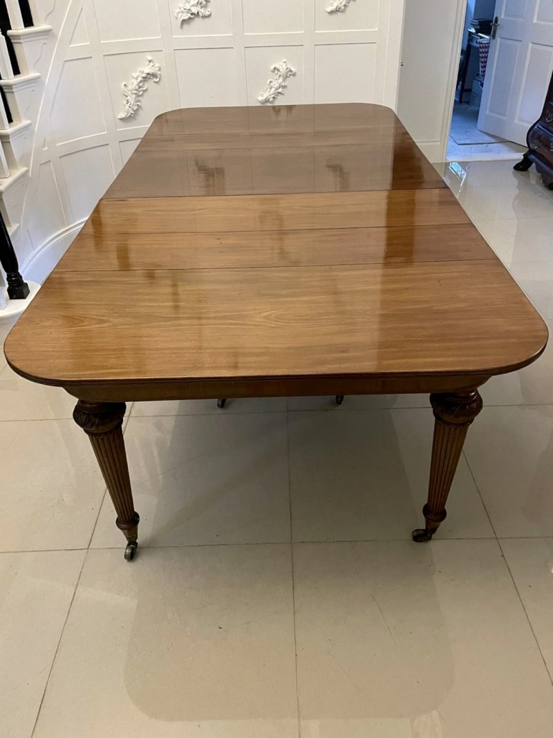 Superb Quality Metamorphic Antique Regency Figured Mahogany Extending Dining Table H 74 x W 122 x D 244.5cm
