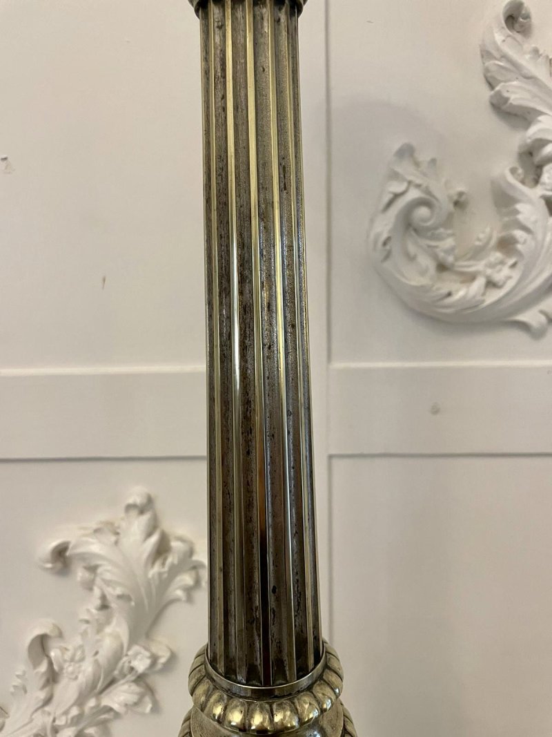 Large Pair of Antique Victorian Quality Brass Candlesticks - Image 17